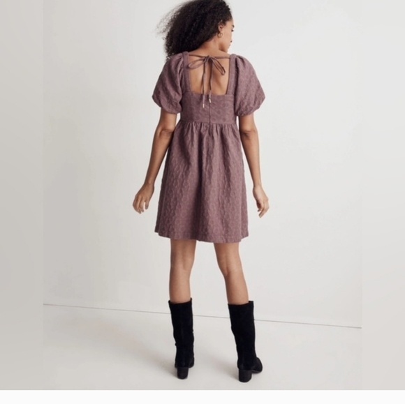 Madewell Floral Quilted Puff  Sleeve Mini Dress - Picture 5 of 7